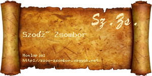 Szoó Zsombor névjegykártya